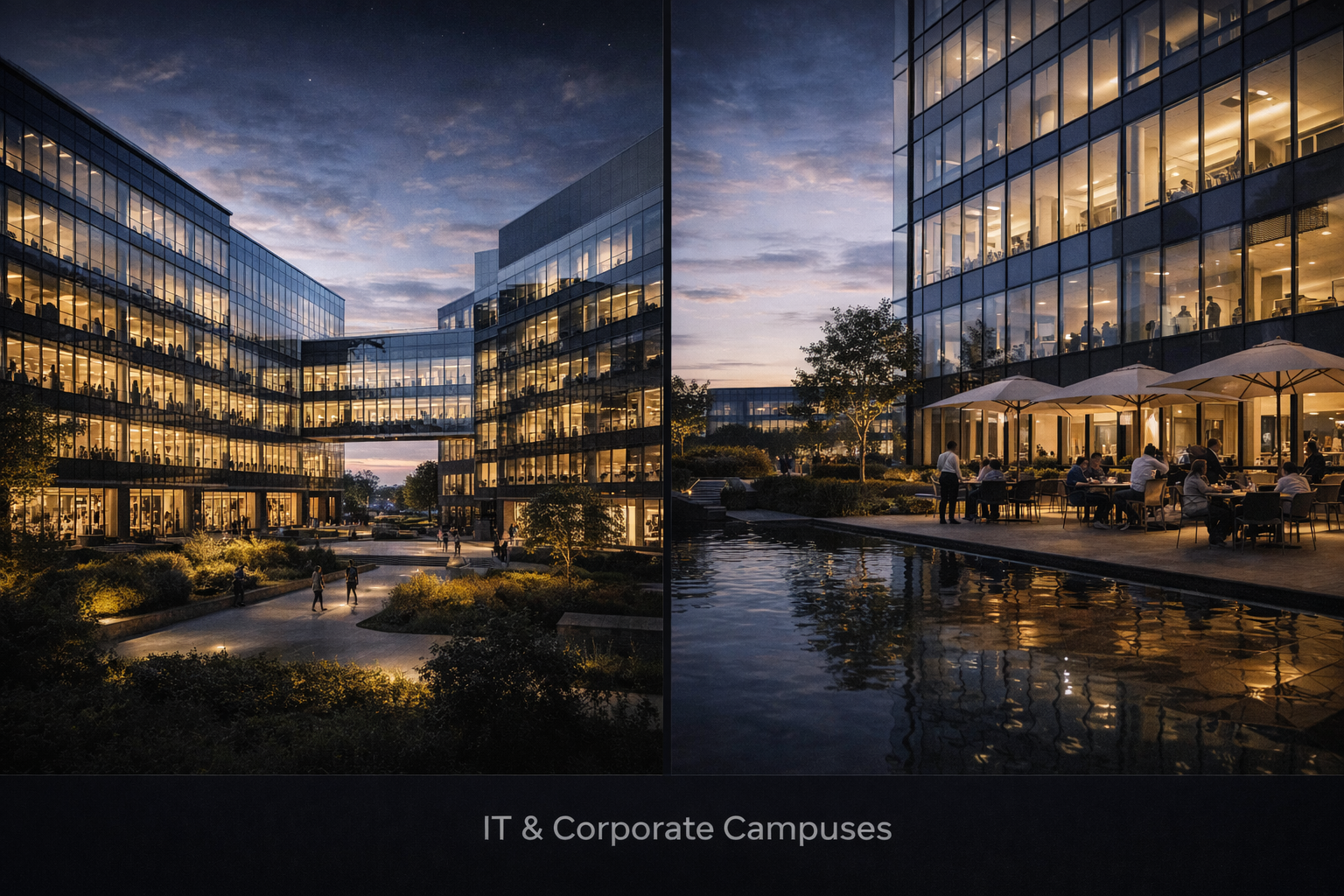 IT and corporate campus facade — high-performance curtain wall systems
